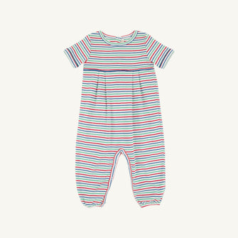 Embroidery result for: Bradford Romper - Simsbury Stripe with Wood Boat Blue