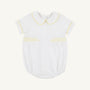 Brentley Bubble - Worth Avenue White with Lake Worth Yellow Smocking