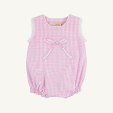 Brooksy Bubble - Pink Greenbrier Gingham & Worth Avenue White with Bow