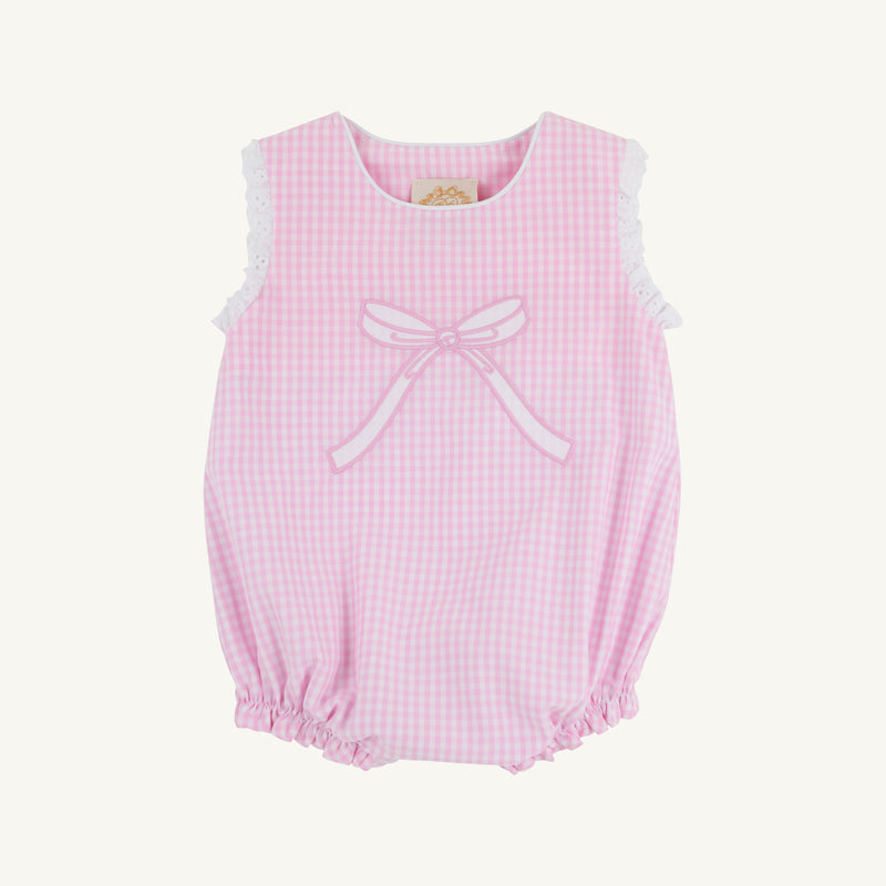 Brooksy Bubble - Pink Greenbrier Gingham & Worth Avenue White with Bow