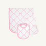 Belle Meade Bow Bundle - Baby Buggy Blanket, Oopsie Daisy Burp Cloth, Burp Me Bib