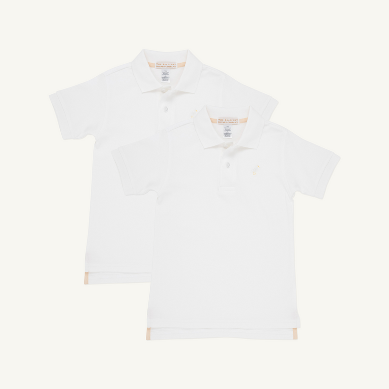 Prim & Proper Polo (2-Pack) - Worth Avenue White with Multicolor Stork