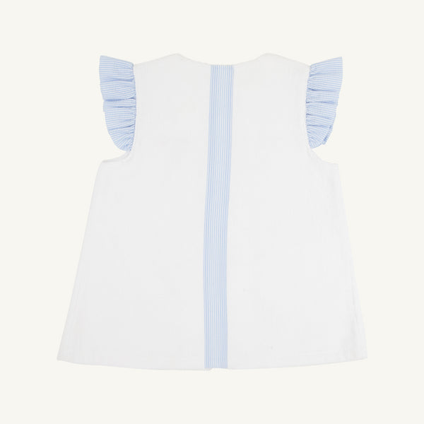 Callie Cover Up - Worth Avenue White with Breakers Blue Seersucker