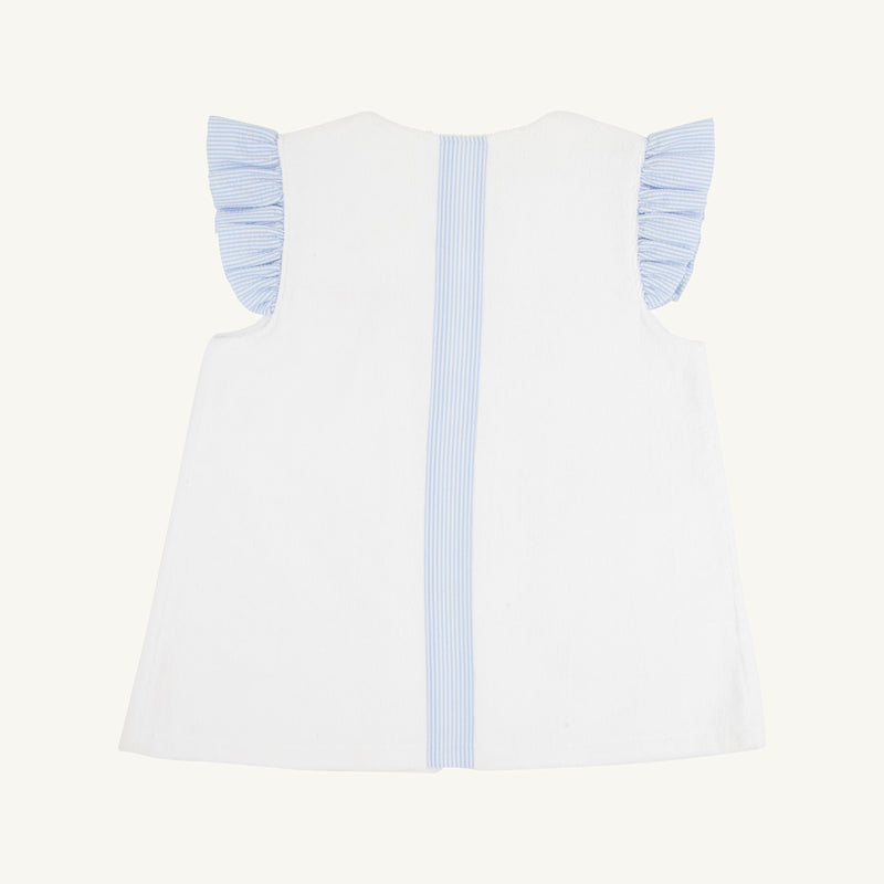 Callie Cover Up - Worth Avenue White with Breakers Blue Seersucker