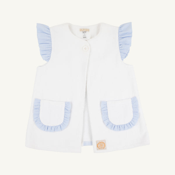 Callie Cover Up - Worth Avenue White with Breakers Blue Seersucker