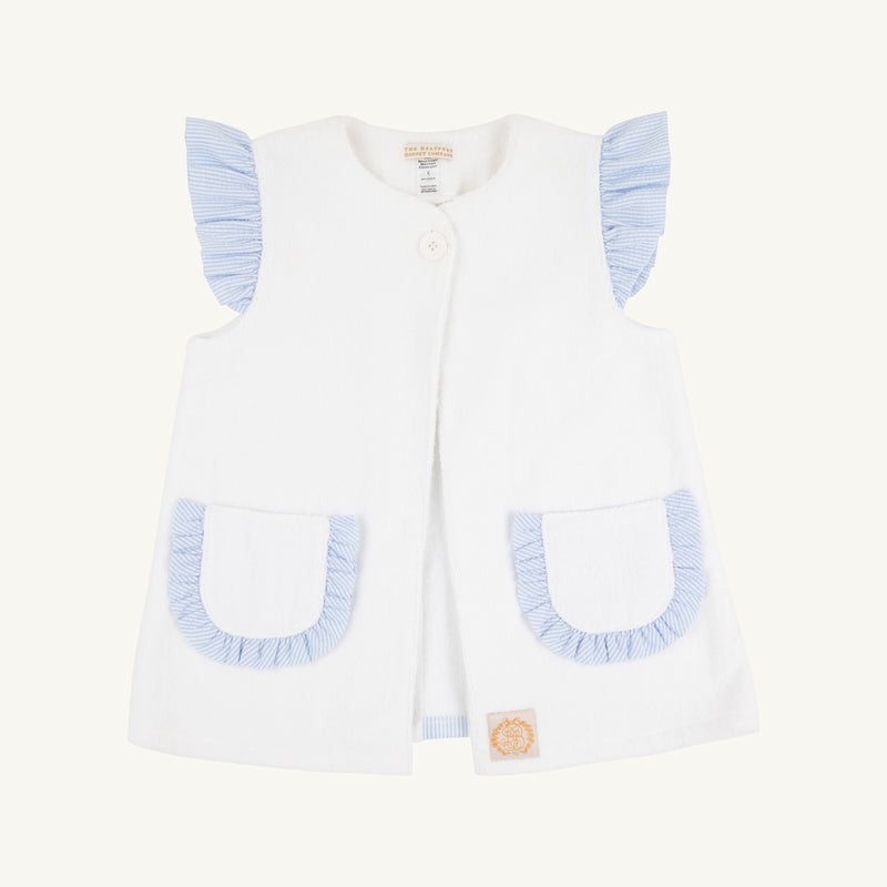 Callie Cover Up - Worth Avenue White with Breakers Blue Seersucker