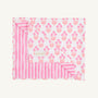 Calloway Quick Dry Towel - Bridgetown Harbour Hand Block with Sea Wall Stripe (Winter Park Pink)