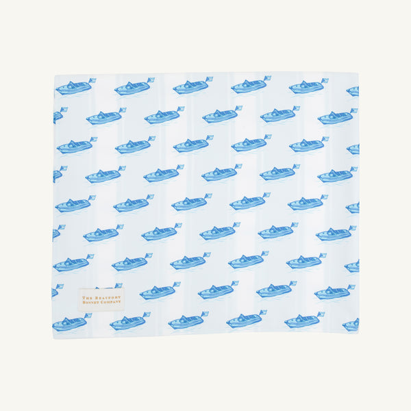 Calloway Quick Dry Towel - Briland Time with Belhaven Blue Ticking Stripe