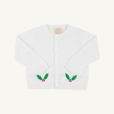 Cambridge Cardigan - Worth Avenue White with Holly