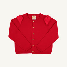 Cambridge Cardigan - Richmond Red with Bows