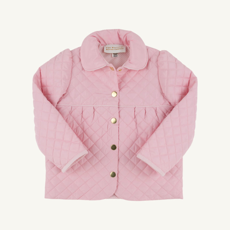 Carlyle Quilted Coat - Palm Beach Pink with Hamptons Hot Pink Micro Dot