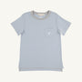 Carter Crewneck - Beale Street Blue & Grantley Gray Stripe with Worth Avenue White Stork