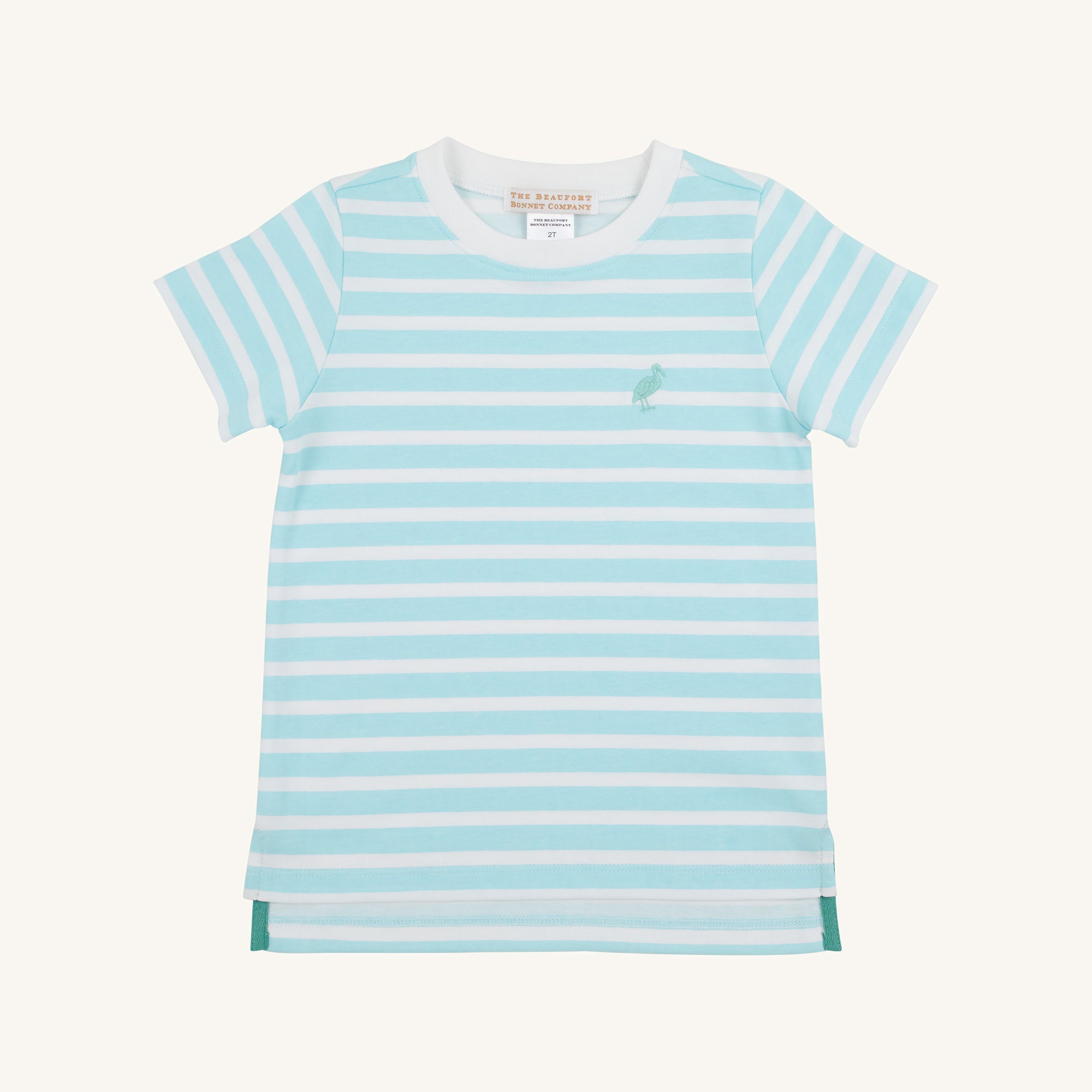 Carter Crewneck - Edisto Egg Blue Stripe with Turks Teal Stork