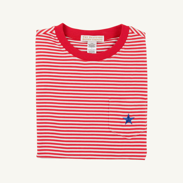 Carter Crewneck - Richmond Red Stripe with Richmond Red & Rockefeller Royal Star