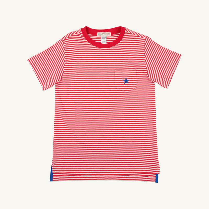 Carter Crewneck - Richmond Red Stripe with Richmond Red & Rockefeller Royal Star