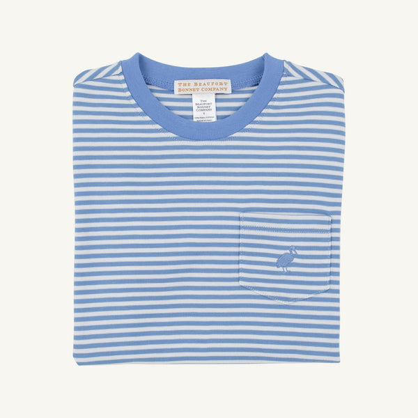 Carter Crewneck - Sunrise Blvd. Blue Stripe with Sunrise Blvd Blue Stork