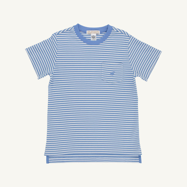 Carter Crewneck - Sunrise Blvd. Blue Stripe with Sunrise Blvd Blue Stork