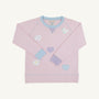 Cassidy Comfy Crewneck - Palm Beach Pink with Buckhead Blue and Lauderdale Lavender with Hearts