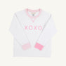 Cassidy Comfy Crewneck - Worth Avenue White with Palm Beach Pink & Hamptons Hot Pink XOXO Applique