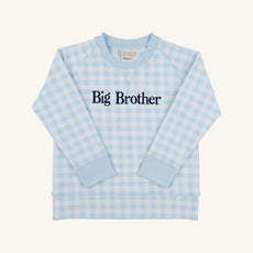 Cassidy Comfy Crewneck - Buckhead Blue Gingham with Nantucket Navy Big Brother