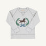 Cassidy Comfy Crewneck (Heathered) - Grantley Gray with Horse