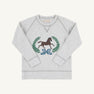 Cassidy Comfy Crewneck (Heathered) - Grantley Gray with Horse