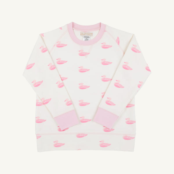 Cassidy Comfy Crewneck - Merrimack Quack Quacks (Palm Beach Pink)