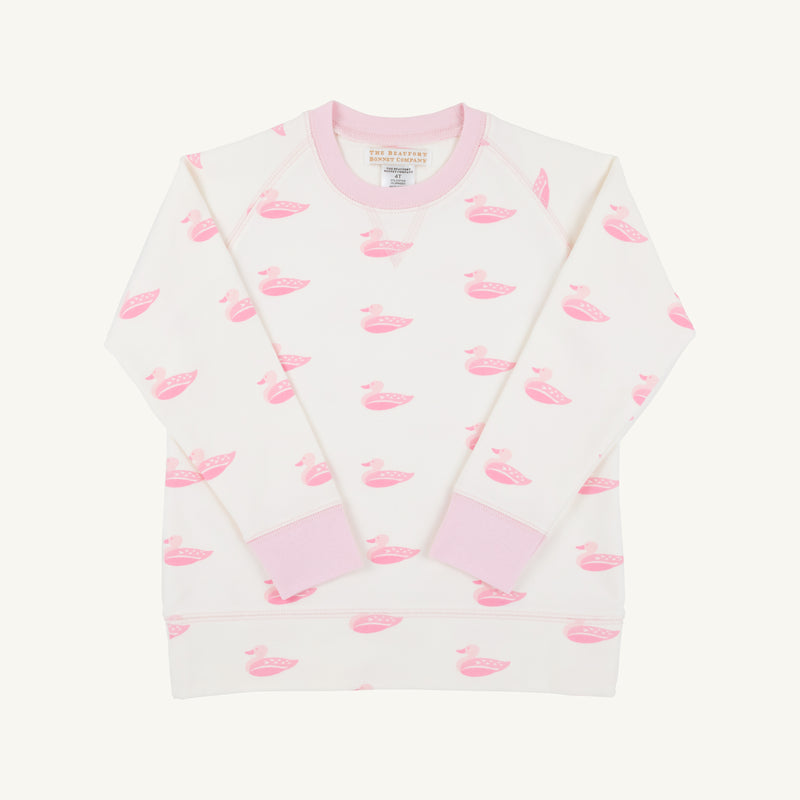 Cassidy Comfy Crewneck - Merrimack Quack Quacks (Palm Beach Pink)