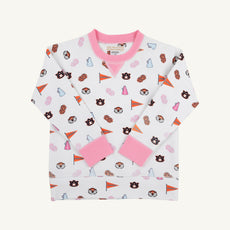 Auburn Cassidy Comfy Crewneck - Tiger Thrill with Hamptons Hot Pink