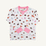 The Auburn Cassidy Comfy Crewneck - Tiger Thrill with Hamptons Hot Pink by The Beaufort Bonnet Company is a children’s long-sleeve white sweatshirt featuring pink cuffs, collar, and hem. The Tiger Thrill print showcases Auburn University logos, orange pennants, megaphones, pom-poms, and tiger mascots for spirited school style.