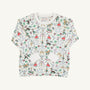 Cassidy Comfy Crewneck - 12 Days of Christmas by The Beaufort Bonnet Company is a long-sleeve children’s shirt featuring colorful holiday-themed illustrations—nutcrackers, reindeer, rocking horses, and trees—on a white background, making it the perfect festive top for holiday parties inspired by the classic “12 Days of Christmas.”.