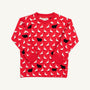 Cassidy Comfy Crewneck (Quilted) - Baa Baa Black Sheep with Richmond Red