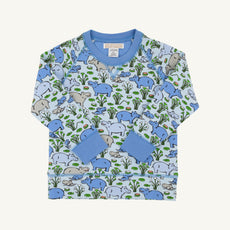 Cassidy Comfy Crewneck - Bal Harbour Hippo (Beale Street Blue) with Sunrise Blvd Blue