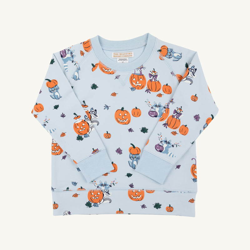 Cassidy Comfy Crewneck - Candy & Critters (Buckhead Blue)