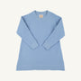 Cassidy Comfy Crewneck Dress (Quilted) - Barrington Blue with Tonal Stork
