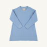 Cassidy Comfy Crewneck Dress (Quilted) - Barrington Blue with Tonal Stork