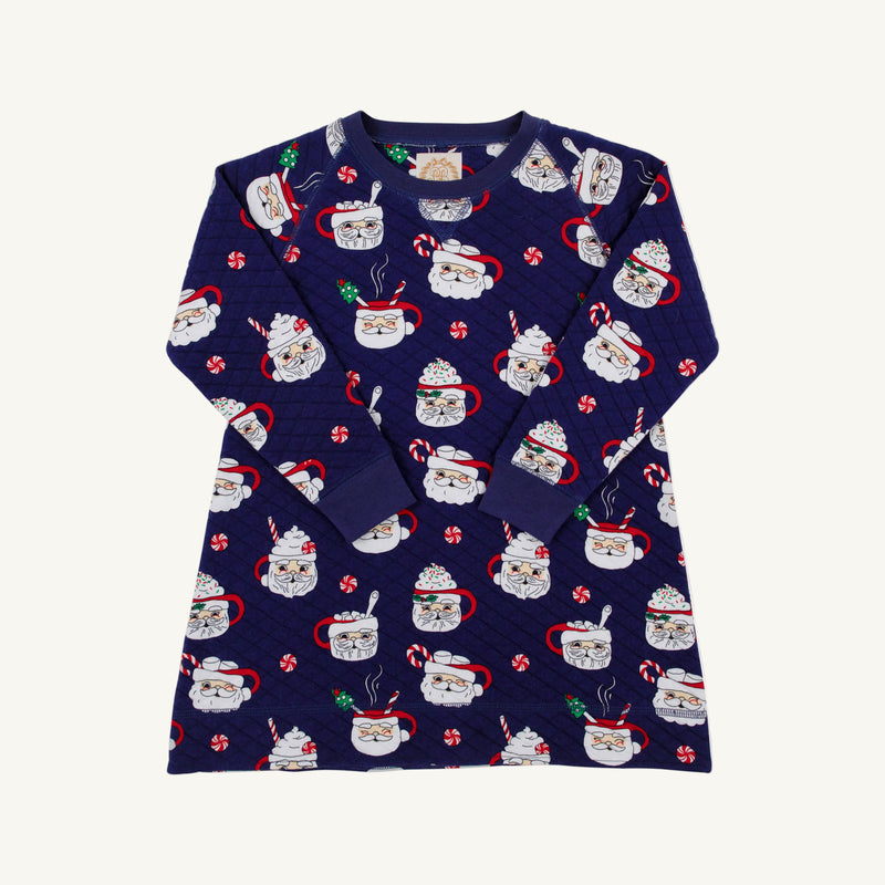 Cassidy Comfy Crewneck Dress Quilted - Keeping Spirits Bright (Nantucket Navy)