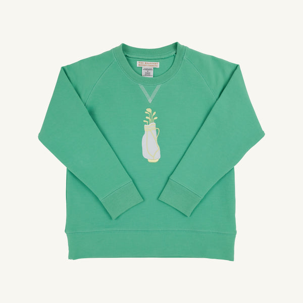 Cassidy Comfy Crewneck - Gibson Island Green with Golf Bag Embroidery