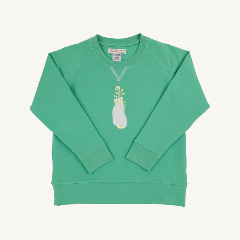Cassidy Comfy Crewneck - Gibson Island Green with Golf Bag Embroidery