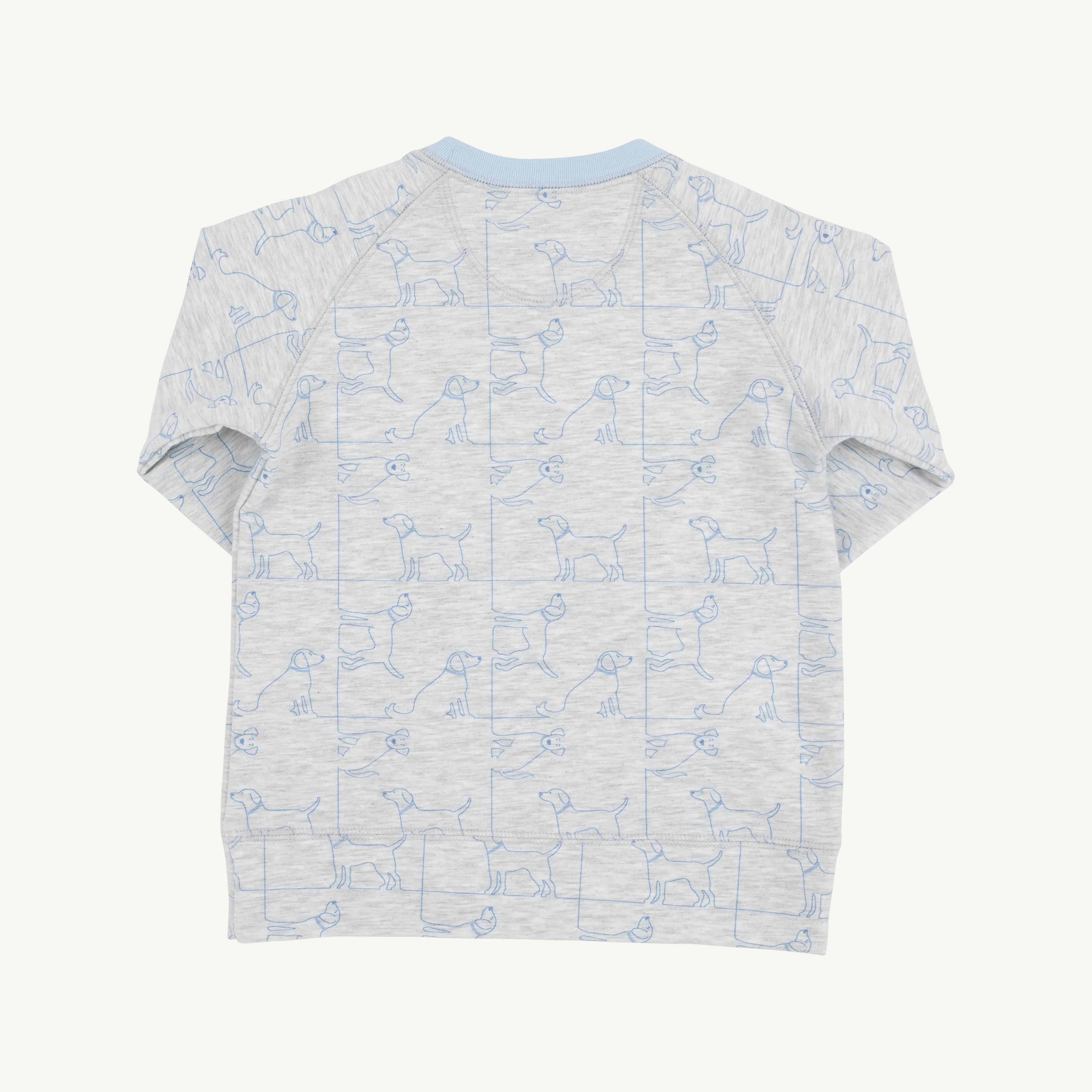 Cassidy Comfy Crewneck - Puppy Puzzle with Beale Street Blue