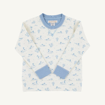 Embroidery result for: Cassidy Comfy Crewneck - Quack Quack Honk (Palmetto Pearl) with Barrington Blue