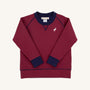 Cassidy Comfy Crewneck - Richmond Red & Nantucket Navy Stripe with Palmetto Pearl Stork