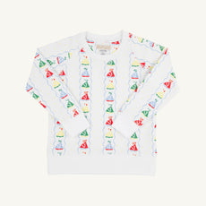 Cassidy Comfy Crewneck - Set Sail with Worth Avenue White