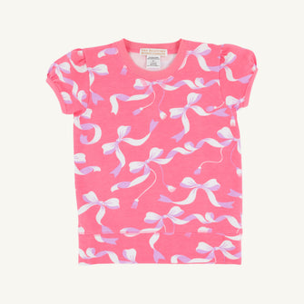 Embroidery result for: Cassidy Comfy Crewneck Short Puff Sleeve - Bagley Bows with Romany Rose