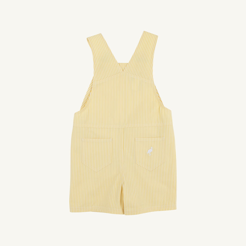 Chapman Choo Choo Overalls - Lake Worth Yellow Stripe with Worth Avenue White Stork