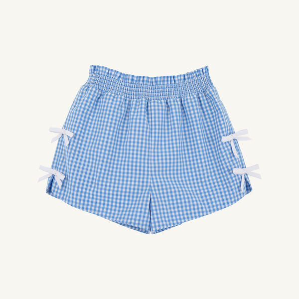Cheryl Shorts - Sunrise Blvd. Blue Mini Gingham with Worth Avenue White Bows