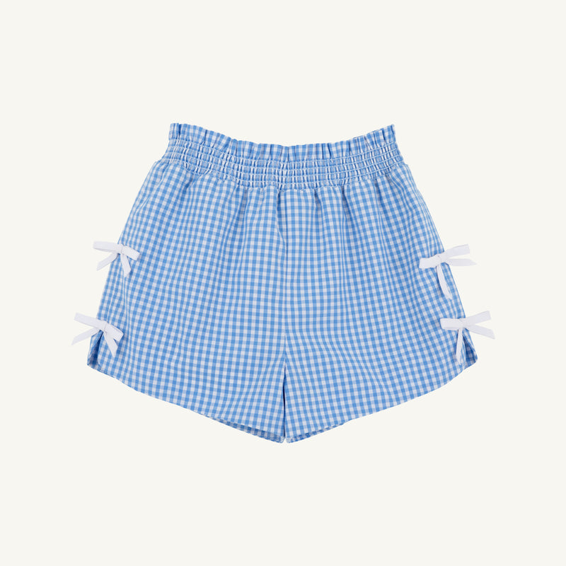 Cheryl Shorts - Sunrise Blvd. Blue Mini Gingham with Worth Avenue White Bows