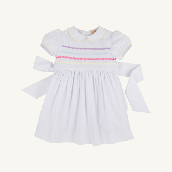 cindy lou who black and white dress Cindy Lou Sash Dress - Worth Avenue White with Multicolor Ric Rac