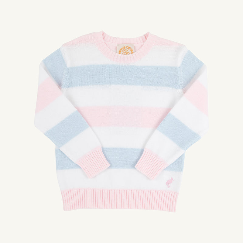 Cissy Sweater - Buckhead Blue, Palm Beach Pink, and Worth Avenue White Stripe