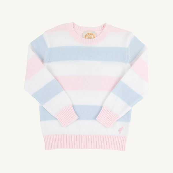Cissy Sweater - Buckhead Blue, Palm Beach Pink, and Worth Avenue White Stripe
